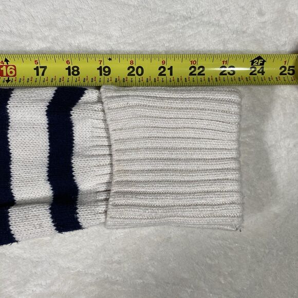 Abercrombie & Fitch White Navy Striped Collared Sweater Nautical Preppy Sz Small - Picture 6 of 7